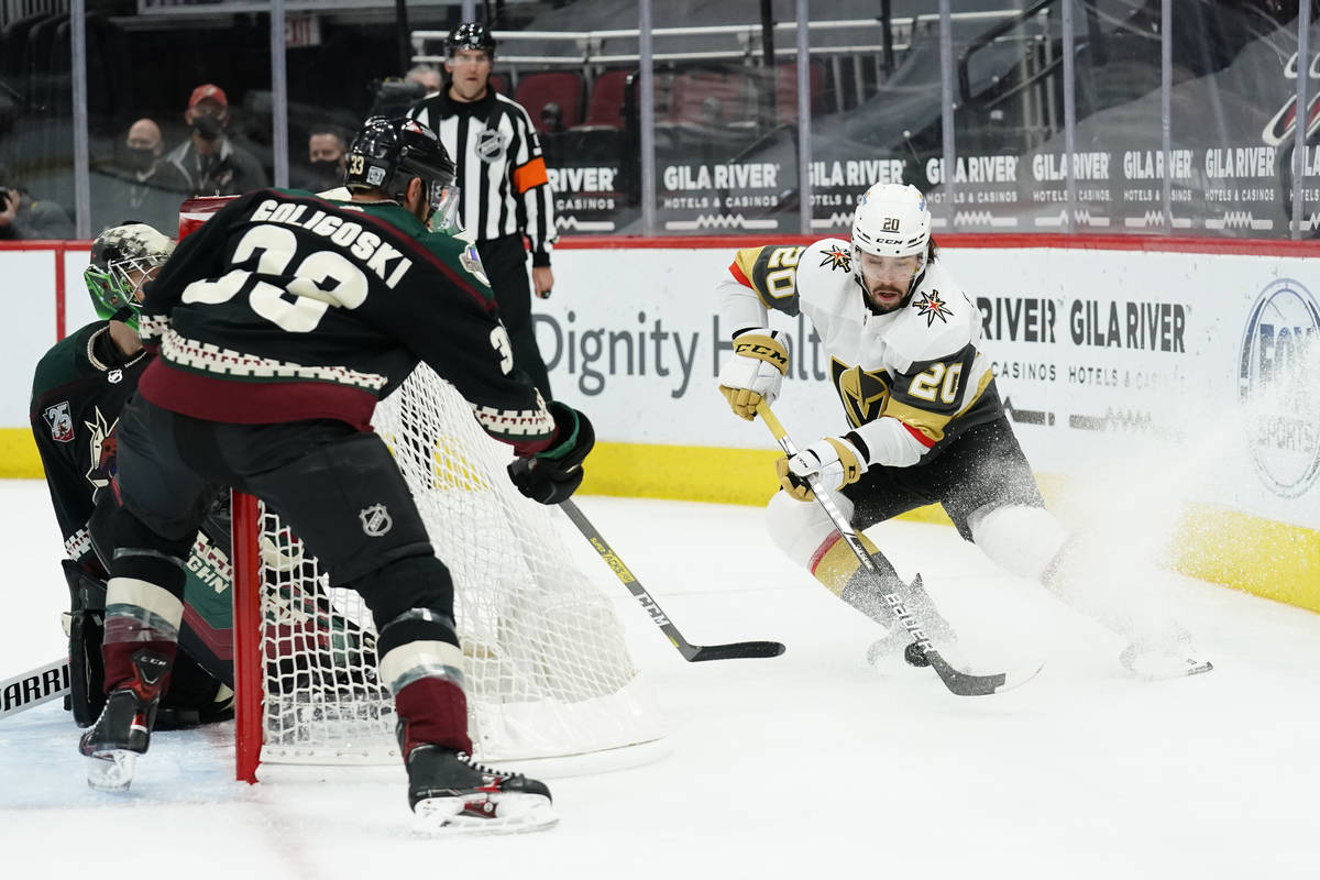Vegas Golden Knights center Chandler Stephenson (20) in the second period during an NHL hockey ...