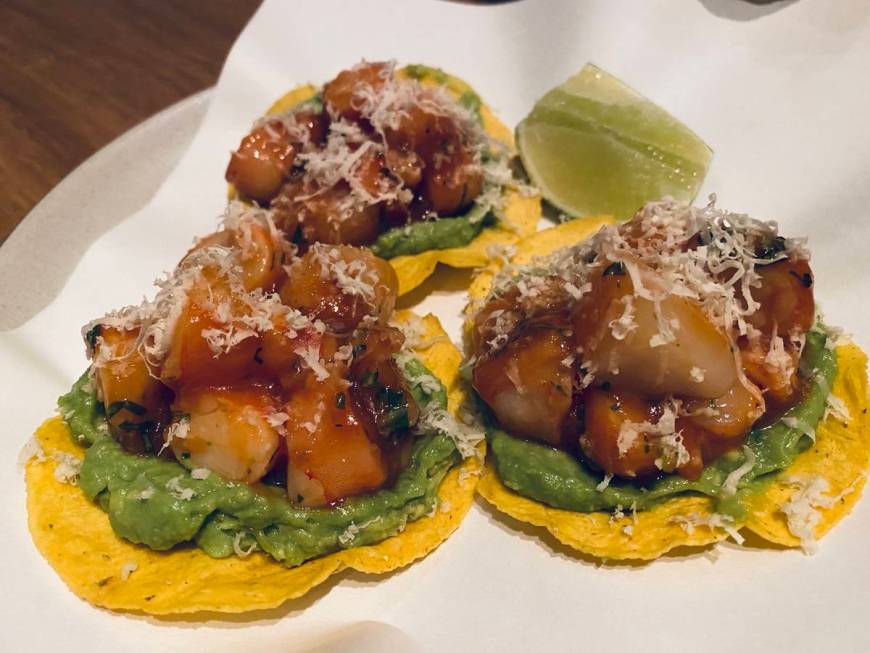 Shrimp tostadas at Elio. (Al Mancini/Las Vegas Review--Journal)