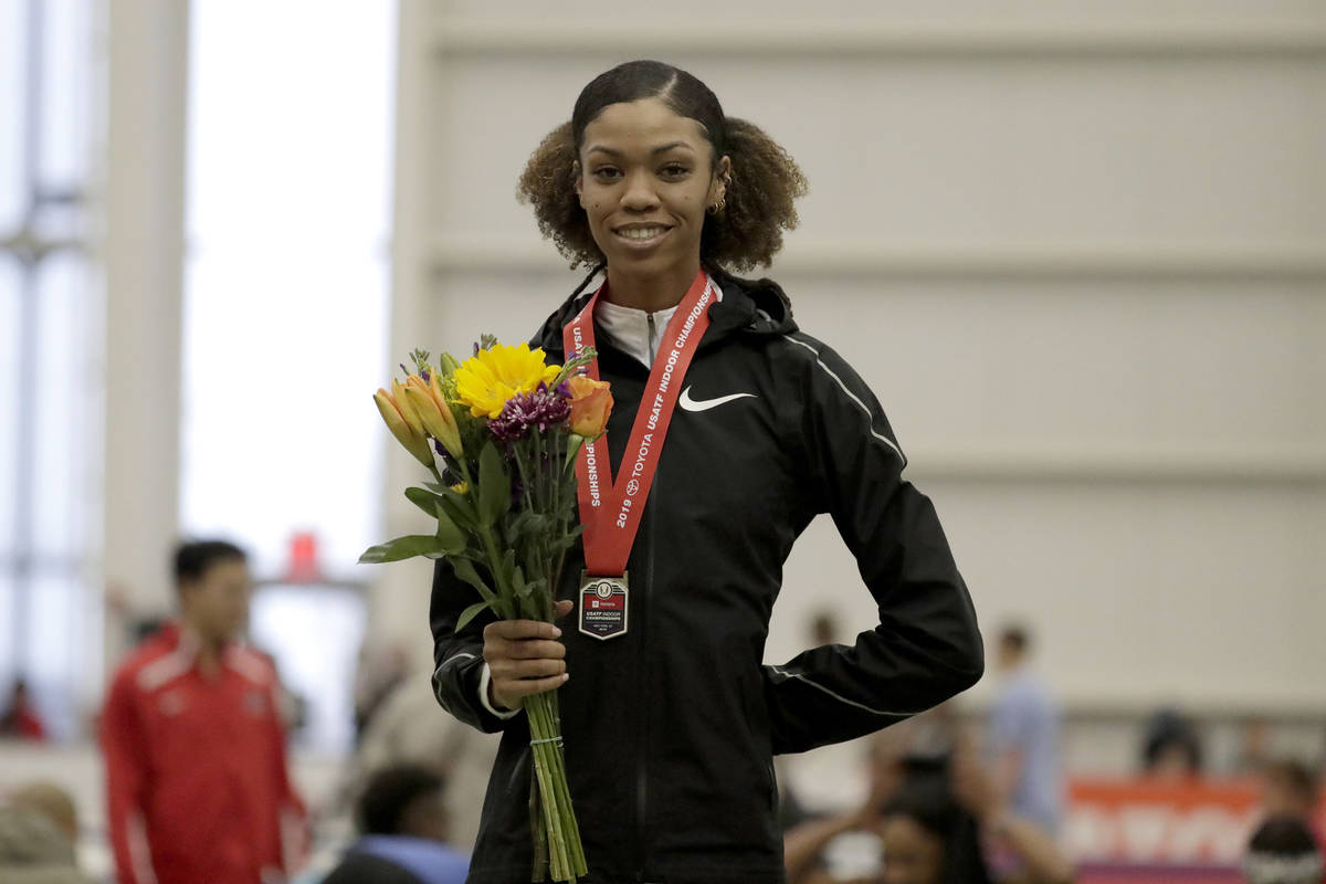 FILE— In this Feb. 23, 2019, file photo, Vashti Cunningham poses for photographers after ...