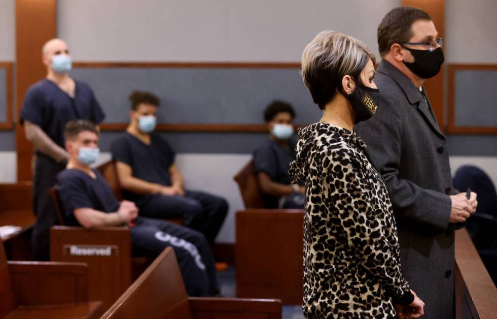 Dana Nee appears in court with her attorney, Paul Andras, right, and co-defendant, ex-311 Boyz ...