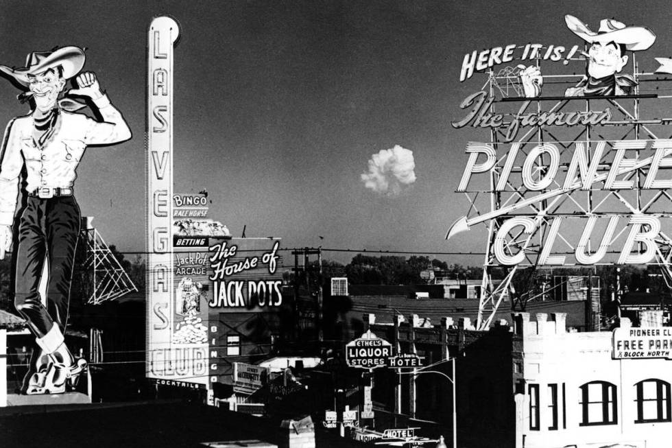 The mushroom cloud hovering over the southern Nevada desert in November 1951 was the remains of ...