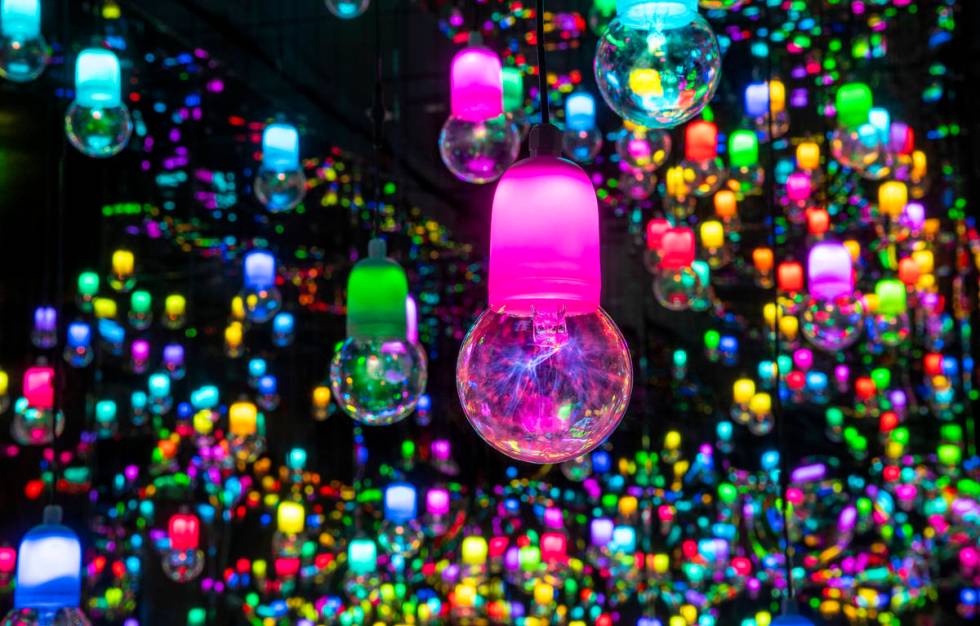 The Tesla Bulb room pulsates within the Museum of Dream Space. (L.E. Baskow/Las Vegas Review-Jo ...