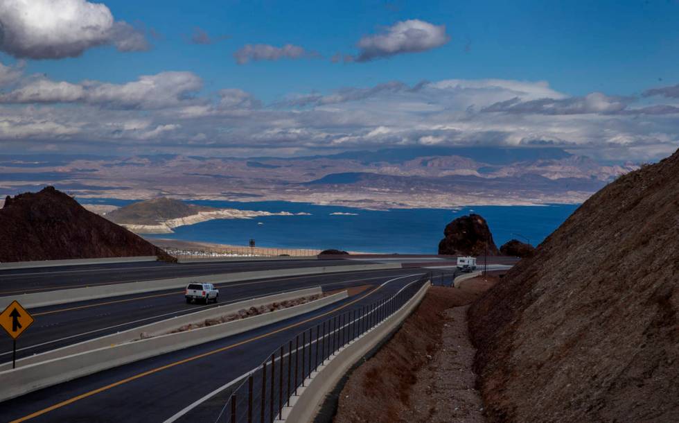 The viewpoint along the I-11 is a location to see the current water levels on Lake Mead for the ...