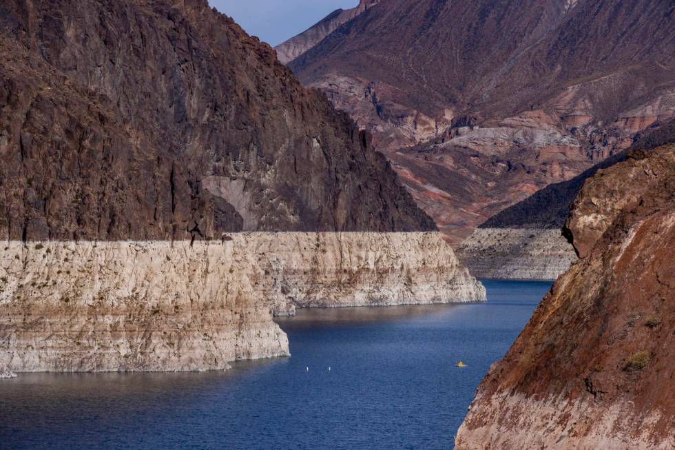 Current water levels on Lake Mead for the upcoming accumulation projections can be seen well fr ...