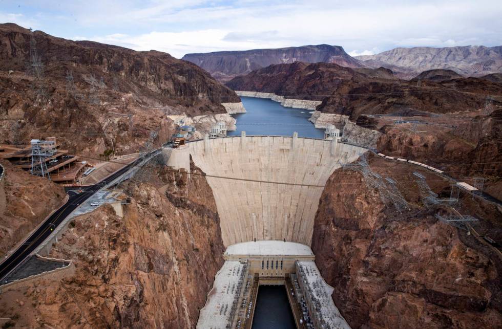 Current water levels on Lake Mead for the upcoming accumulation projections can be seen well fr ...