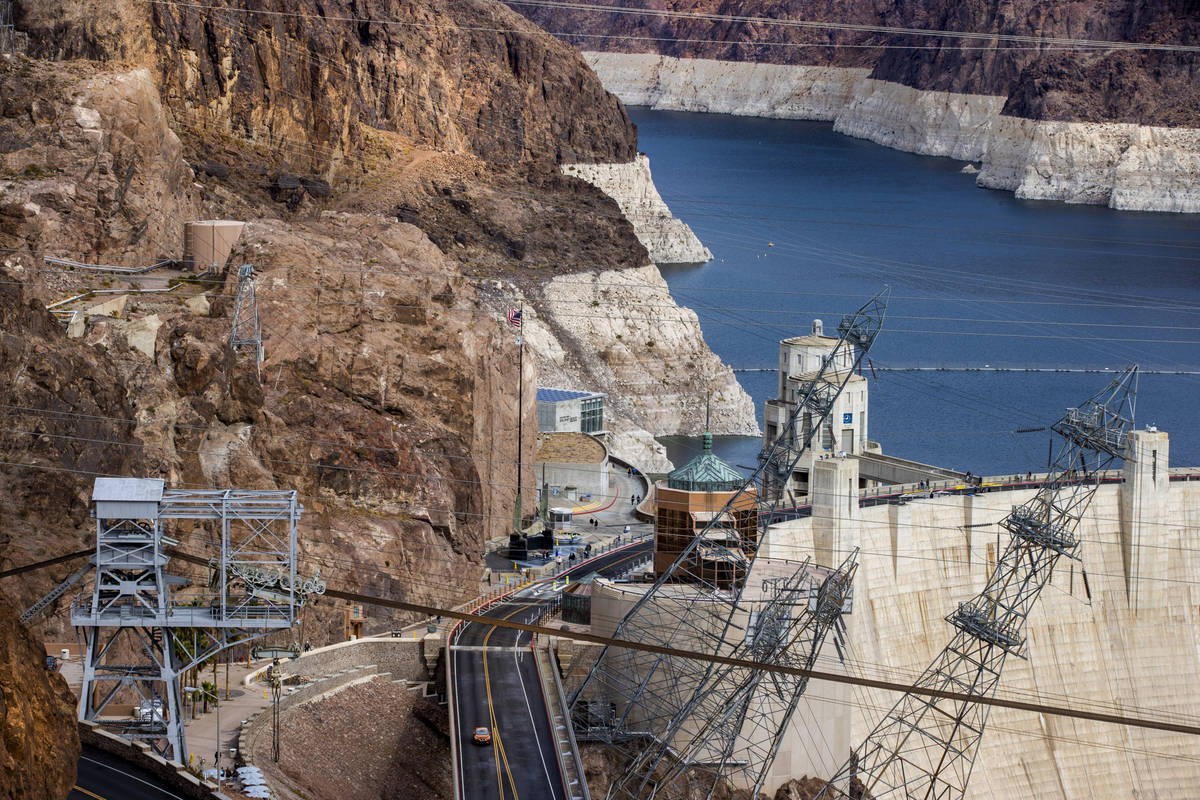 Current water levels on Lake Mead for the upcoming accumulation projections can be seen well fr ...