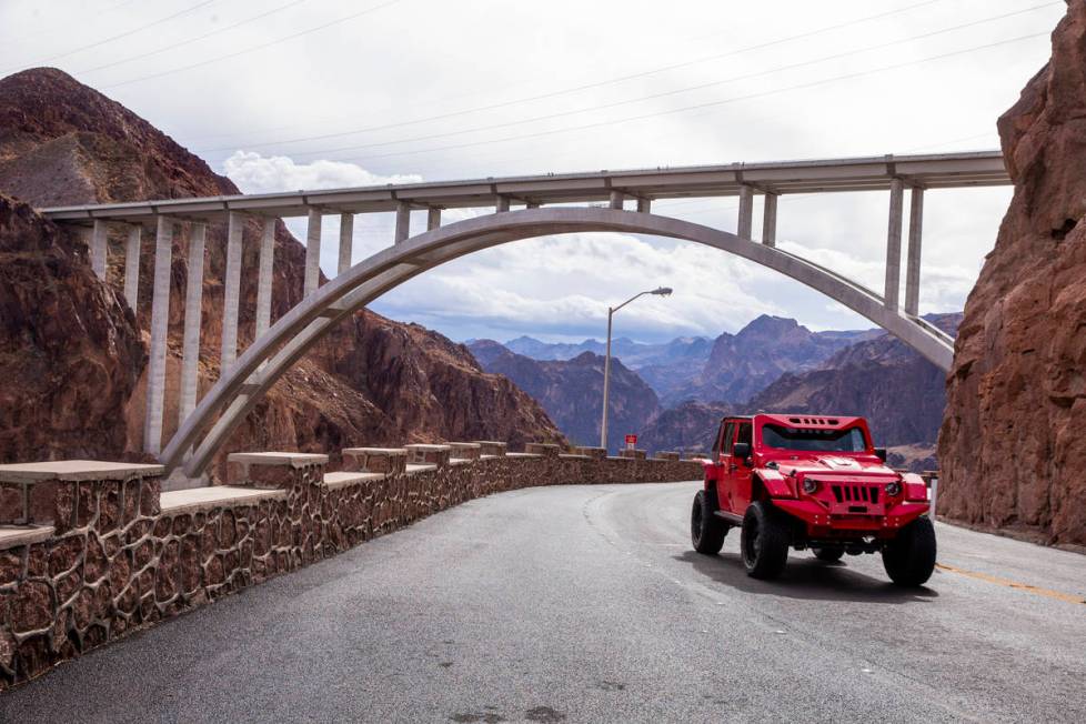 The Mike O'Callaghan-Pat Tillman Memorial Bridge above the Hoover Dam on Friday, Jan. 29, 2021, ...