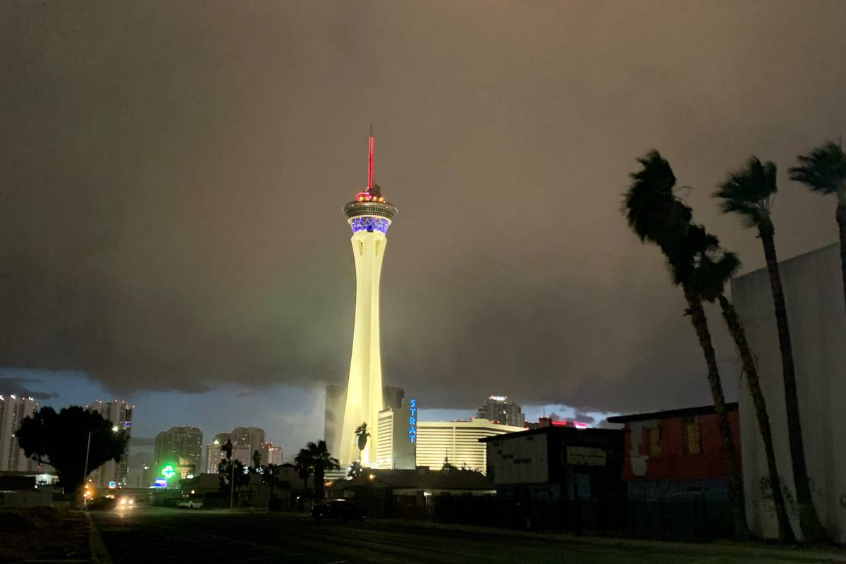 A gentle, steady rainfall is forecast for Las Vegas on Friday, Jan. 29, 2021, according to the ...
