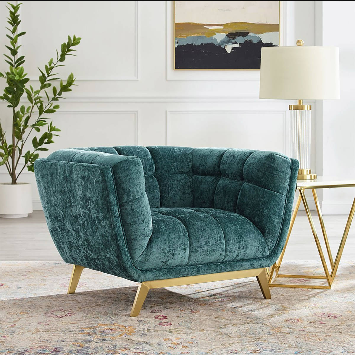 Modway's Bestow crushed velvet armchair boasts a bountiful living room seating design brimming ...