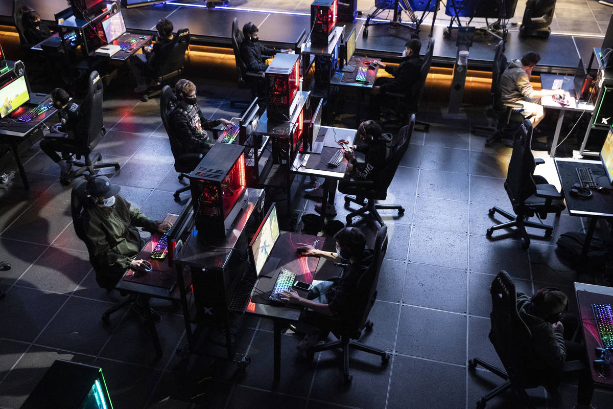 Players compete during the Fortnite tournament "Friday Night Frags"at the HyperX Espo ...