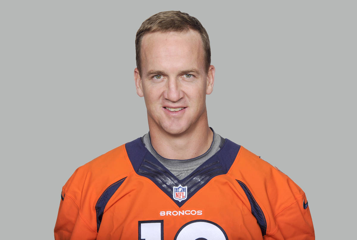 This is a photo of Peyton Manning of the Denver Broncos NFL football team. This image reflects ...