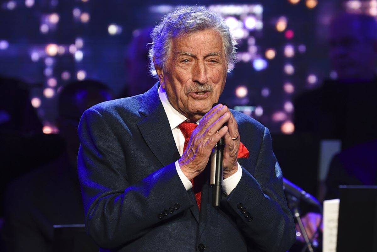 Singer Tony Bennett performs at the Statue of Liberty Museum opening celebration in New York on ...