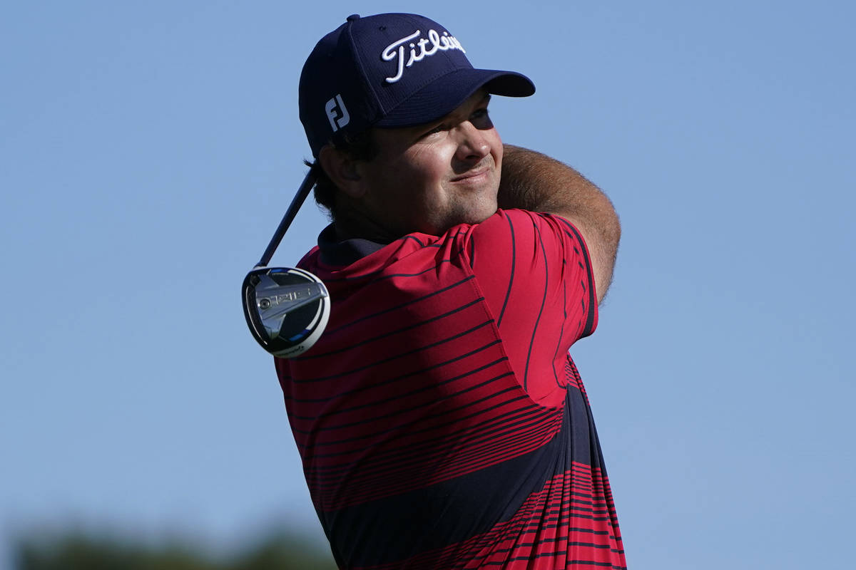 Patrick Reed hits from the second tee on the South Course during the final round of the Farmers ...