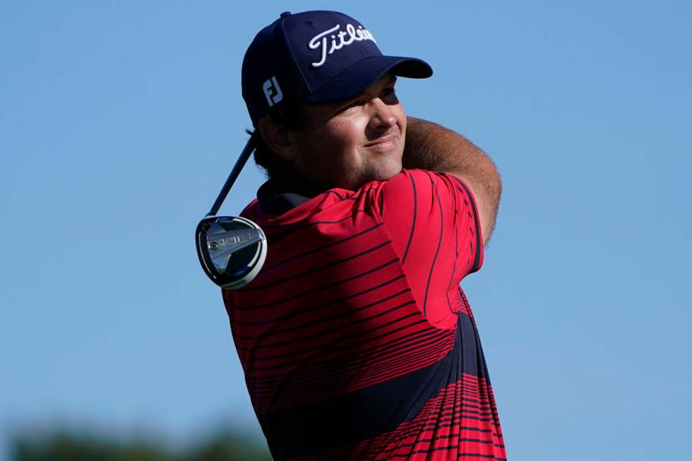 Patrick Reed hits from the second tee on the South Course during the final round of the Farmers ...