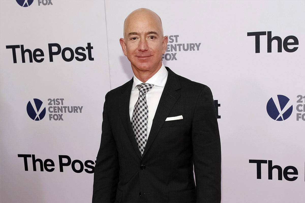 FILE - In this Dec. 14, 2017, file photo, Jeff Bezos attends the premiere of "The Post" at The ...