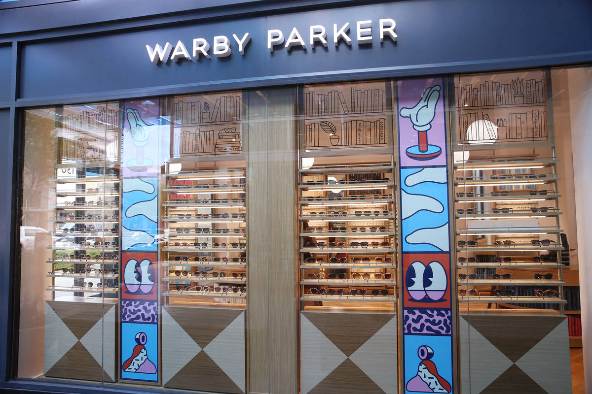 Glasses on display at the Warby Parker store in Downtown Summerlin in this Nov. 14, 2019, file ...