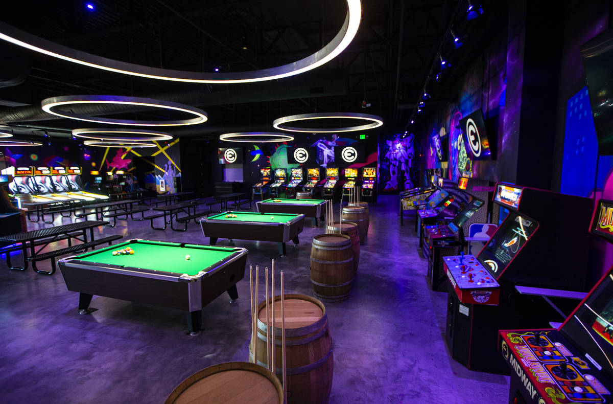 A view of second level of the Emporium arcade bar at Area15 in Las Vegas on Thursday, Feb. 4, 2 ...