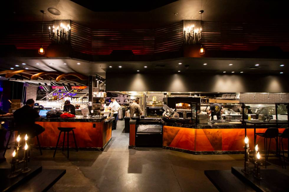 An interior view of Chef Todd English's new restaurant, The Beast, at Area15 in Las Vegas on Th ...
