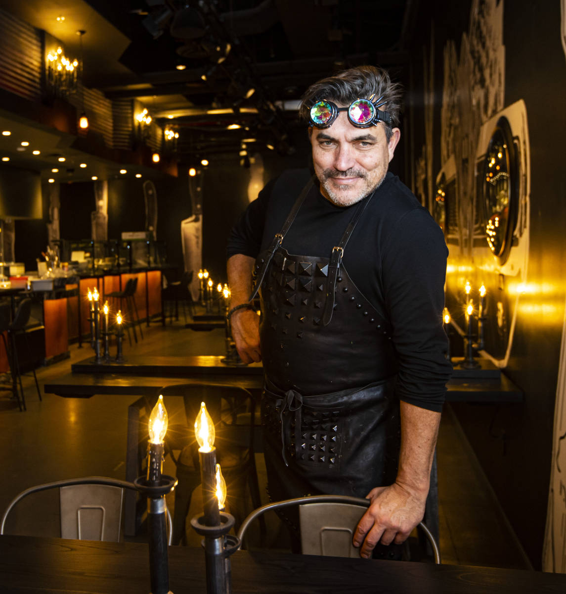 Chef Todd English poses for a portrait in his new restaurant, The Beast, at Area15 in Las Vegas ...