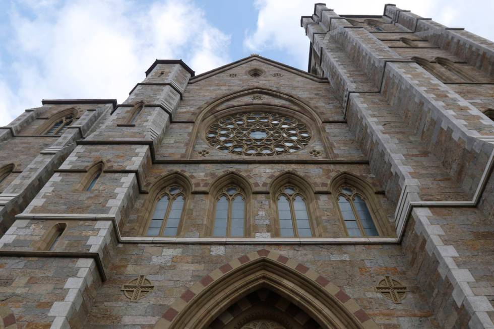 This Friday, Jan. 22, 2021, photo shows the Cathedral of the Holy Cross in Boston. Overall, the ...