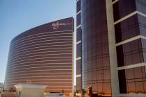 This Aug. 6, 2020, file photo shows the Wynn Las Vegas and Encore along the Las Vegas Strip. (L ...