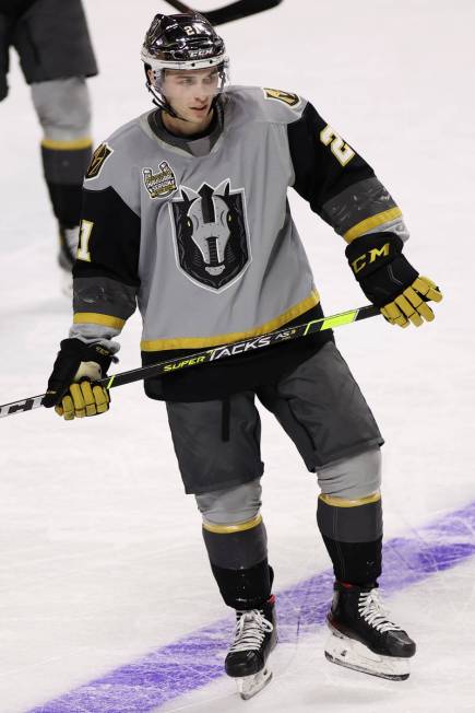 Henderson Silver Knights forward Danny O'Regan (21) during a break in the third period of an AH ...