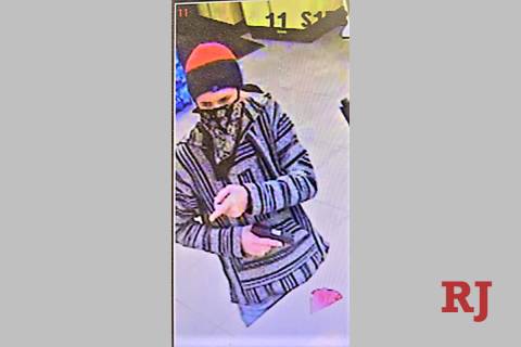 Las Vegas police are looking for a suspect who robbed a western valley business on Feb. 3, 2021 ...