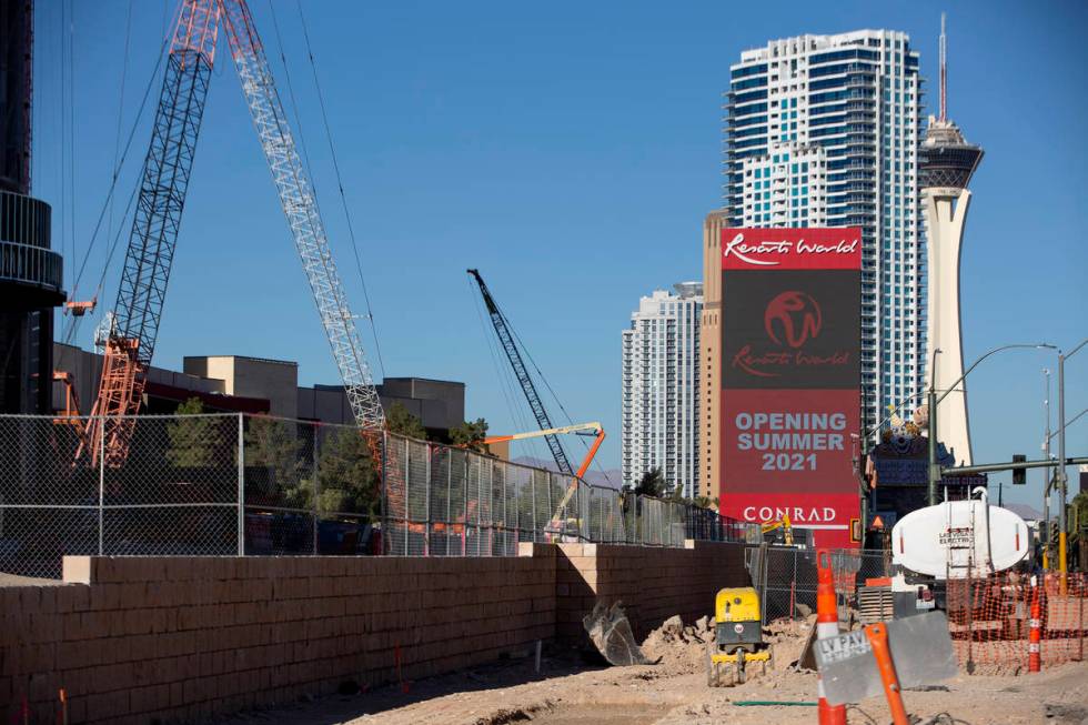 Resorts World is under construction on Friday, Feb. 5, 2021, in Las Vegas. (Ellen Schmidt/Las V ...