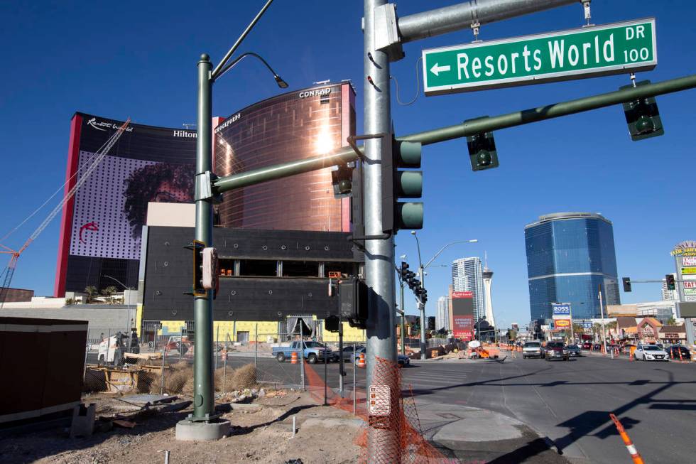 Resorts World is under construction on Friday, Feb. 5, 2021, in Las Vegas. (Ellen Schmidt/Las V ...