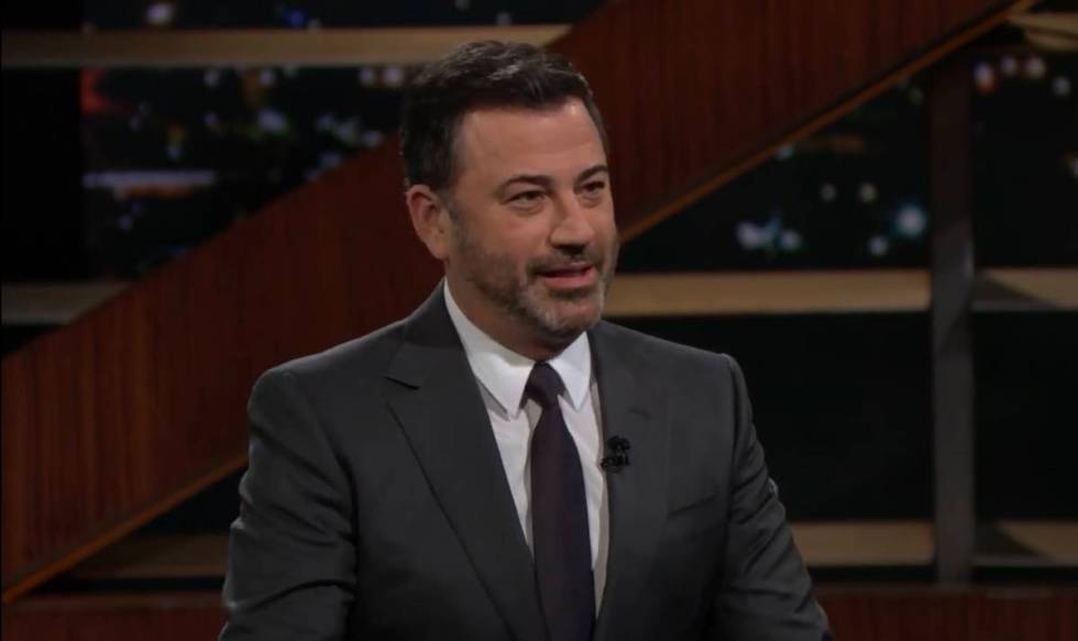 Jimmy Kimmel is shown in screen catch during the broadcast of HBO's "Real Time With Bill Maher" ...