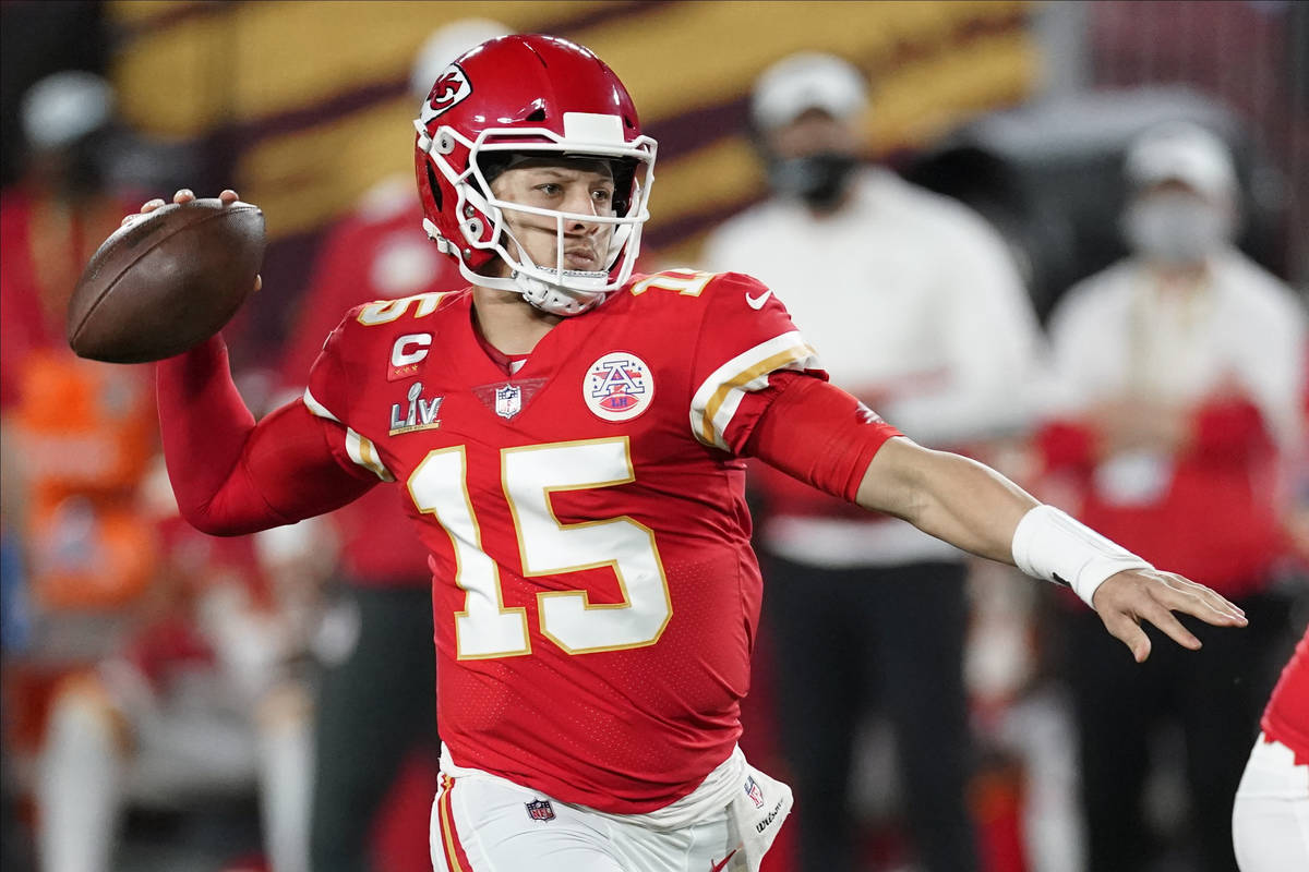 Kansas City Chiefs quarterback Patrick Mahomes passes against the Tampa Bay Buccaneers during t ...