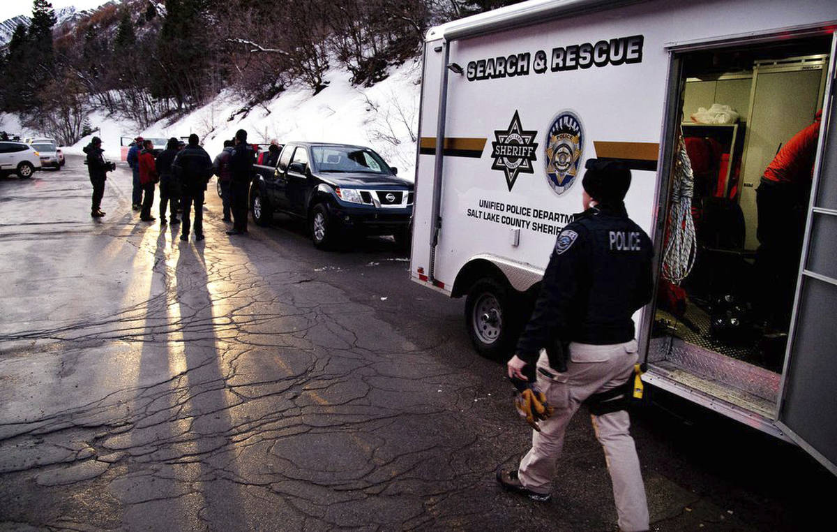 Salt Lake County Sheriff Search and Rescue crews respond to the top of Millcreek Canyon where f ...