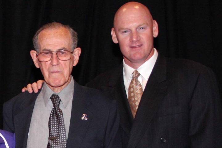 Inductees Lou Pisani, left, and Matt Williams attend the Southern Nevada Hall of Fame induction ...