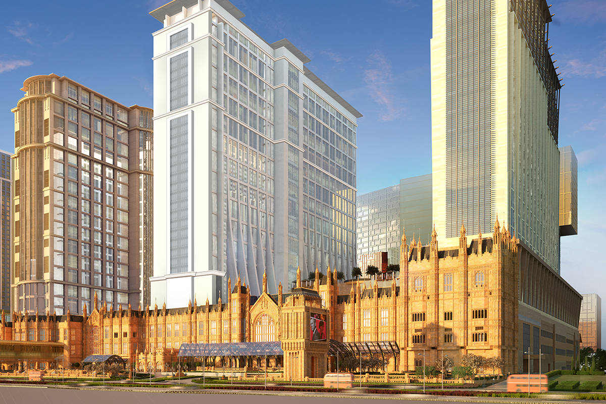 A rendering of the exterior of the Londoner, the Las Vegas Sands Corp.'s London-themed resort o ...