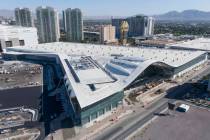 Aerial view of the Las Vegas Convention Center expansion on Tuesday, Sept. 29, 2020. (Michael Q ...