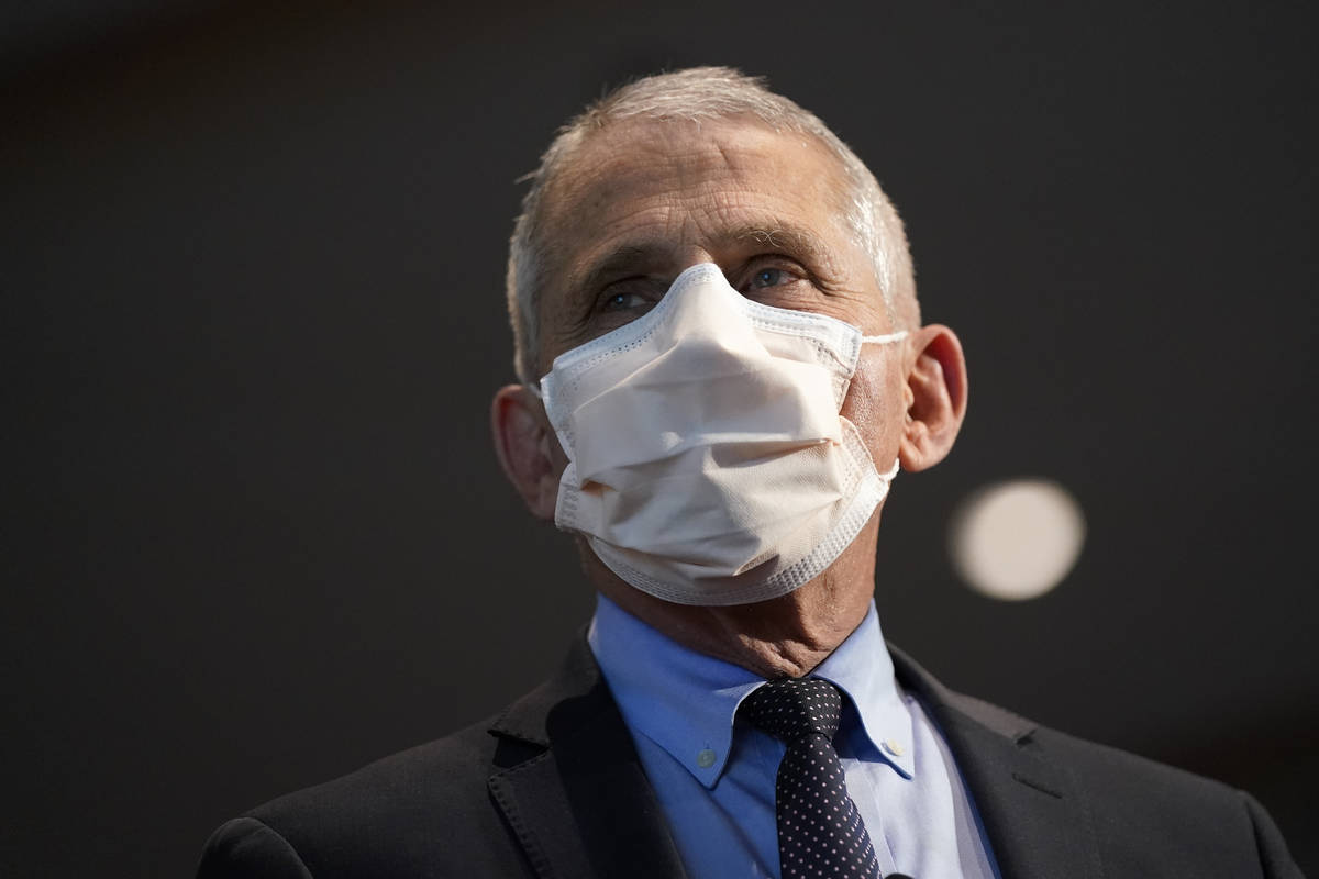 In a Dec. 22, 2020, file photo, Dr. Anthony Fauci, director of the National Institute of Allerg ...