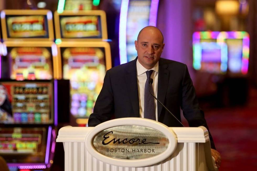 Wynn Resorts CEO Matt Maddox during a news conference at Encore Boston Harbor in Everett, Massa ...