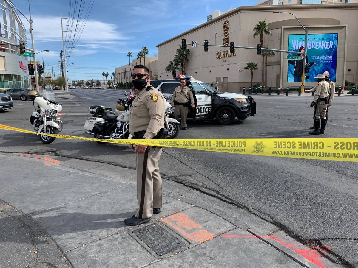 Police investigate a fatal accident near Sahara Blvd. and Las Vegas Blvd. South on Thurs., Feb. ...