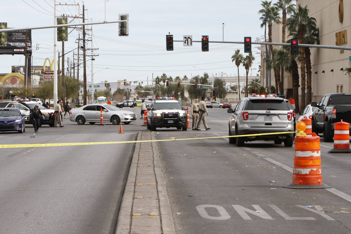 Las Vegas police investigate a fatal accident near Sahara Avenue and Las Vegas Boulevard South ...