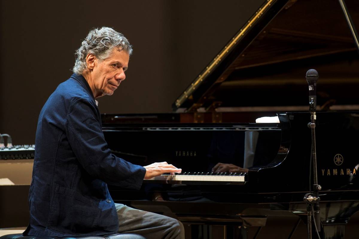 Chick Corea performs with Eddie Gomez and Brian Blade perform during their concert in Moscow, R ...