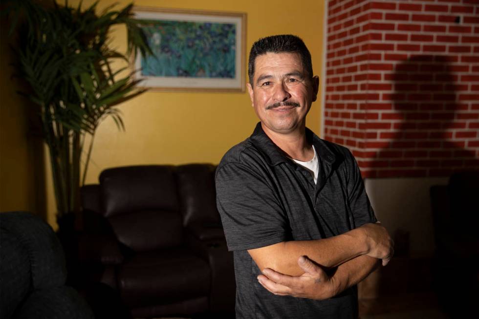 Rogelio Rodriguez at his home in Las Vegas on Saturday, Feb. 13, 2021. Rodriguez found a woman' ...