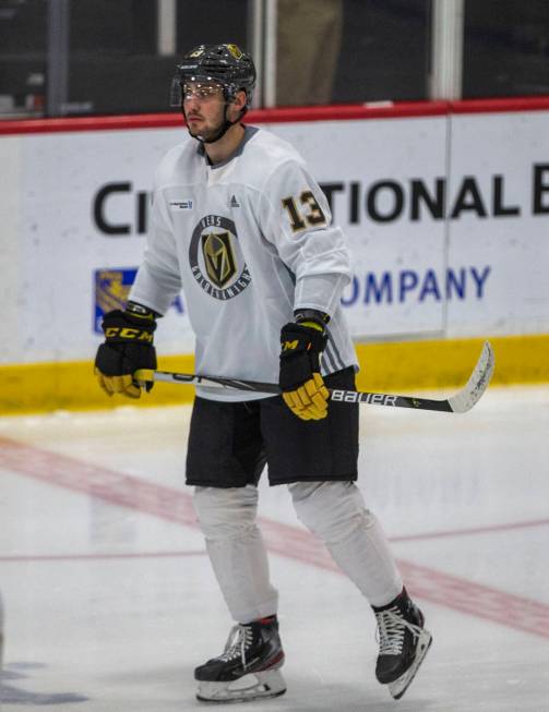 Golden Knights forward Tomas Jurco (13) during training camp on Wednesday, Jan. 6, 2021, at Cit ...