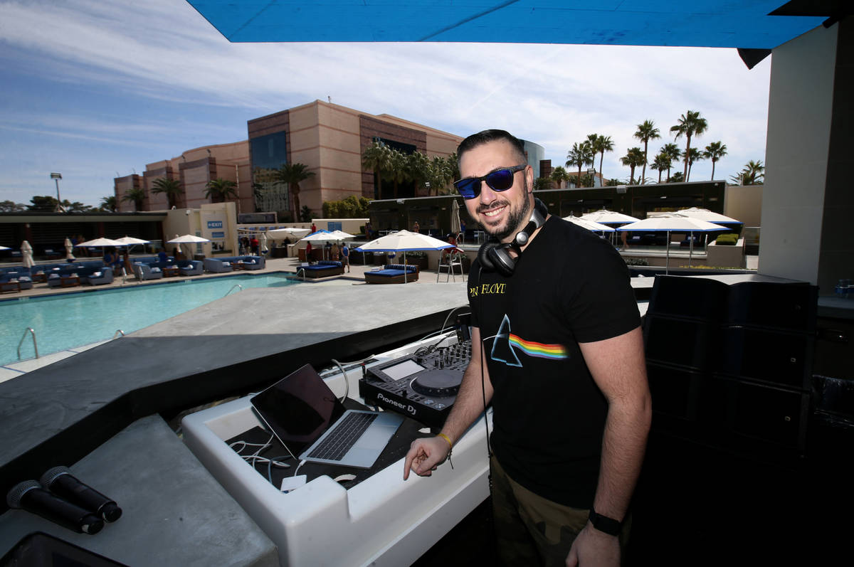Sean "DJ Stretch" Bueltel performs at the newly renovated Wet Republic at MGM Grand i ...