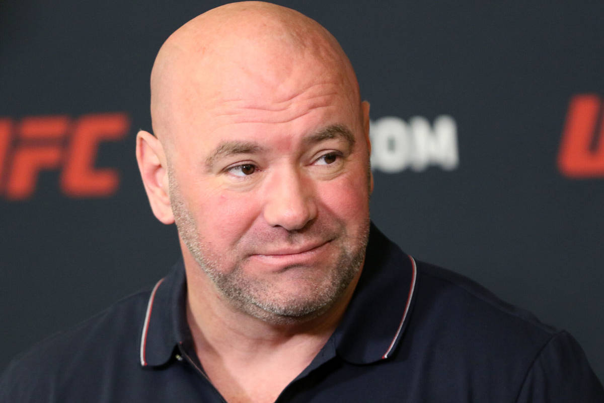 UFC president Dana White listens to questions during a press conference at the UFC Apex in Las ...