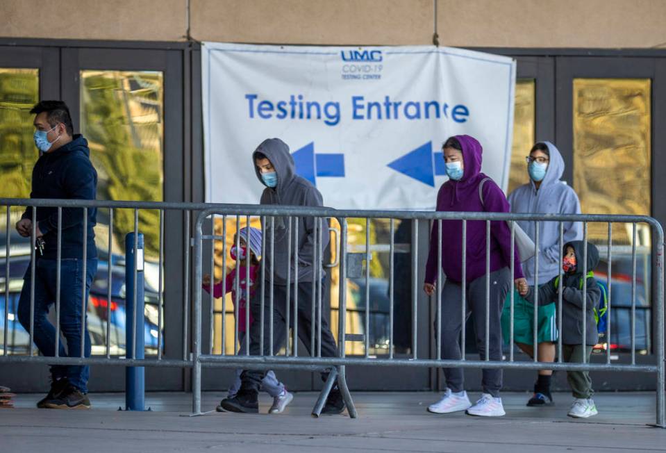 Patients enter as COVID-19 testing continues at the Cashman Center by University Medical Center ...