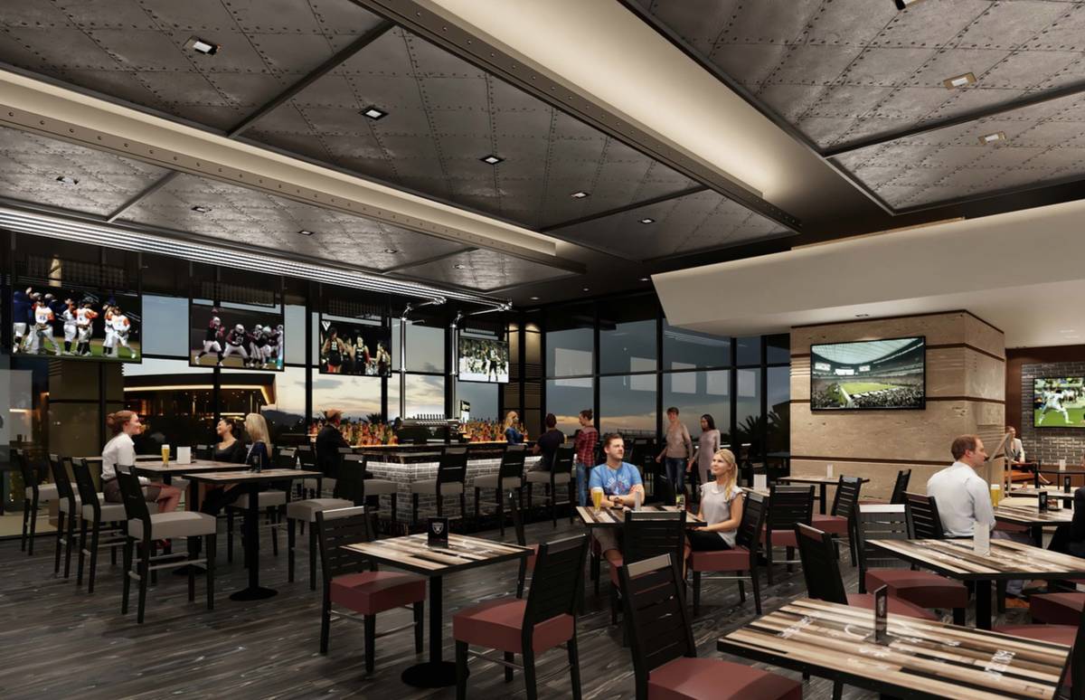 A rendering of the interior of the Raiders Tavern & Grill at M Resort. (M Resort)