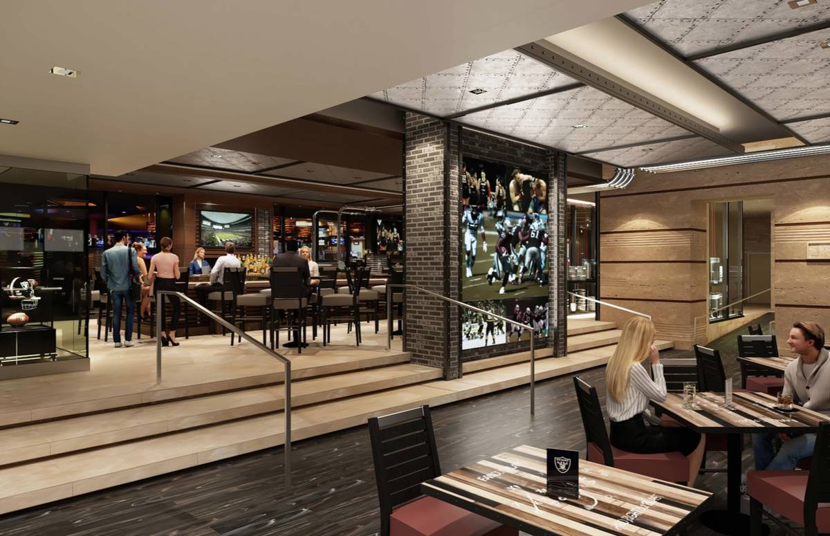 A rendering of the entrance to the Raiders Tavern & Grill at M Resort. (M Resort)