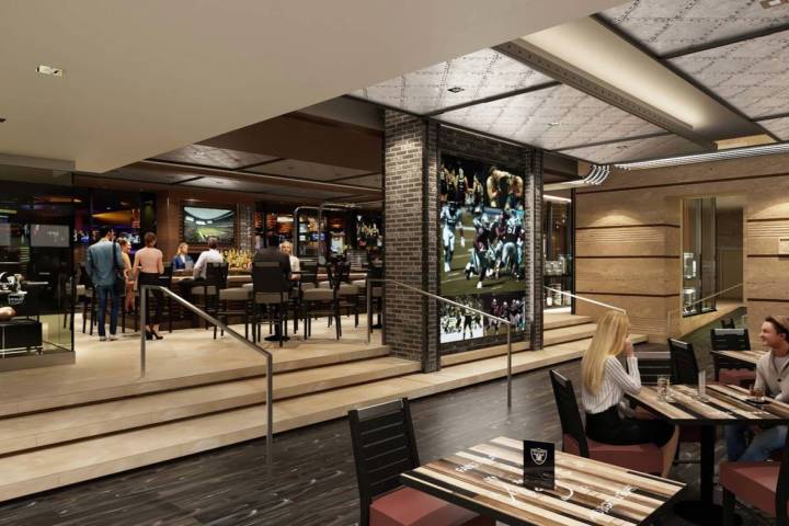 A rendering of the entrance to the Raiders Tavern & Grill at M Resort. (M Resort)
