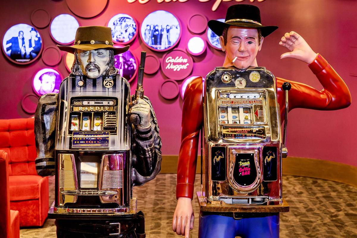 Two vintage slot machines made to resemble cowboys will go on display at The Mob Museum beginni ...
