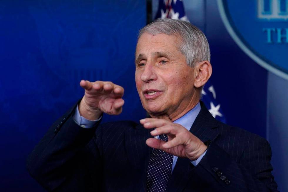 In this Jan. 21, 2021 file photo, Dr. Anthony Fauci, director of the National Institute of Alle ...